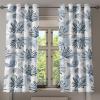 Ambesonne Floral Design Grommet Curtain, Neutral Colors Boho Flowers Vintage Pattern with Leaves Print, Decorative 2-Panel Window Drapes for Bedroom Living Room, 50″ x 54″, Lavender Blue Warm Taupe(Pale Blue Off White)