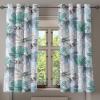 Ambesonne Floral Design Grommet Curtain, Neutral Colors Boho Flowers Vintage Pattern with Leaves Print, Decorative 2-Panel Window Drapes for Bedroom Living Room, 50″ x 54″, Lavender Blue Warm Taupe(Turquoise Ceil Blue White)