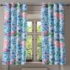 Ambesonne Floral Design Grommet Curtain, Neutral Colors Boho Flowers Vintage Pattern with Leaves Print, Decorative 2-Panel Window Drapes for Bedroom Living Room, 50″ x 54″, Lavender Blue Warm Taupe(Deep Sky Blue Rose)