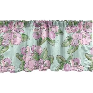 Ambesonne Aquarelle Leaves Window Valance, Simple Design Modern Leafy Pattern with Watercolor Style Neutral Art, Curtain Valance for Kitchen Bedroom Decor with Rod Pocket, 54″ X 18″, Fern Green White(Pale Fuchsia Fern Green)