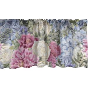 Ambesonne Aquarelle Leaves Window Valance, Simple Design Modern Leafy Pattern with Watercolor Style Neutral Art, Curtain Valance for Kitchen Bedroom Decor with Rod Pocket, 54″ X 18″, Fern Green White(Mauve Taupe Ceil Blue)