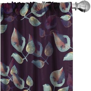 Ambesonne Blooming Roses Curtains, Sketch Drawn Neutral Colors Dreamy Garden Flowers with Delicate Petals, Window Treatments 2 Panel Set for Living Room Bedroom, Pair of – 28″ x 95″, Indigo Pale Ruby(Almond Green Dark Indigo)