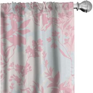 Ambesonne Blooming Roses Curtains, Sketch Drawn Neutral Colors Dreamy Garden Flowers with Delicate Petals, Window Treatments 2 Panel Set for Living Room Bedroom, Pair of – 28″ x 95″, Indigo Pale Ruby(Soft Blue Pastel Pink)