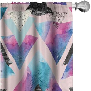 Ambesonne Blooming Roses Curtains, Sketch Drawn Neutral Colors Dreamy Garden Flowers with Delicate Petals, Window Treatments 2 Panel Set for Living Room Bedroom, Pair of – 28″ x 95″, Indigo Pale Ruby(Hot Pink Purple and Blue)