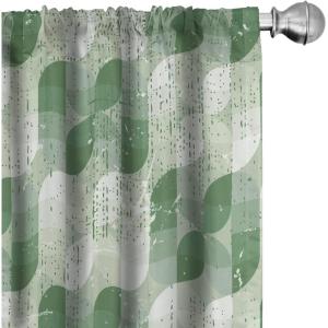 Ambesonne Blooming Roses Curtains, Sketch Drawn Neutral Colors Dreamy Garden Flowers with Delicate Petals, Window Treatments 2 Panel Set for Living Room Bedroom, Pair of – 28″ x 95″, Indigo Pale Ruby(Fern Green Khaki and White)