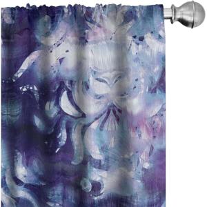 Ambesonne Feather Pattern Curtains, Pastel Vibe of Bohemian Pattern with Neutral Sky Colors Boho, Window Treatments 2 Panel Set for Living Room Bedroom, Pair of – 28″ x 95″, Pale Azure Blue Sea Blue(Quartz Lavender and Ceil Blue)
