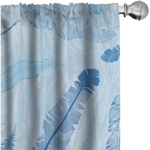 Ambesonne Feather Pattern Curtains, Pastel Vibe of Bohemian Pattern with Neutral Sky Colors Boho, Window Treatments 2 Panel Set for Living Room Bedroom, Pair of – 28″ x 95″, Pale Azure Blue Sea Blue(Pale Azure Blue Sea Blue)