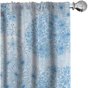 Ambesonne Feather Pattern Curtains, Pastel Vibe of Bohemian Pattern with Neutral Sky Colors Boho, Window Treatments 2 Panel Set for Living Room Bedroom, Pair of – 28″ x 95″, Pale Azure Blue Sea Blue(Sea Blue and Pale Azure Blue)
