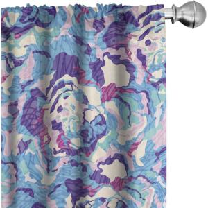 Ambesonne Feather Pattern Curtains, Pastel Vibe of Bohemian Pattern with Neutral Sky Colors Boho, Window Treatments 2 Panel Set for Living Room Bedroom, Pair of – 28″ x 95″, Pale Azure Blue Sea Blue(Quartz Sea Blue Cream)