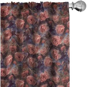 Ambesonne Feather Pattern Curtains, Pastel Vibe of Bohemian Pattern with Neutral Sky Colors Boho, Window Treatments 2 Panel Set for Living Room Bedroom, Pair of – 28″ x 95″, Pale Azure Blue Sea Blue(Coral Pale Ruby Eggplant)