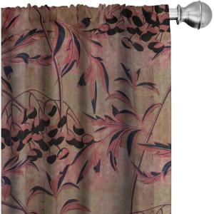Ambesonne Feather Pattern Curtains, Pastel Vibe of Bohemian Pattern with Neutral Sky Colors Boho, Window Treatments 2 Panel Set for Living Room Bedroom, Pair of – 28″ x 95″, Pale Azure Blue Sea Blue(Dark Pink and Charcoal Grey)