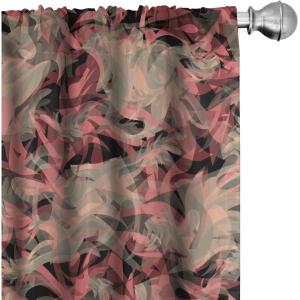 Ambesonne Feather Pattern Curtains, Pastel Vibe of Bohemian Pattern with Neutral Sky Colors Boho, Window Treatments 2 Panel Set for Living Room Bedroom, Pair of – 28″ x 95″, Pale Azure Blue Sea Blue(Pale Camel Coral Ruby)