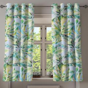 Ambesonne Floral Design Grommet Curtain, Neutral Colors Boho Flowers Vintage Pattern with Leaves Print, Decorative 2-Panel Window Drapes for Bedroom Living Room, 50″ x 54″, Lavender Blue Warm Taupe(Apple Green Seafoam)