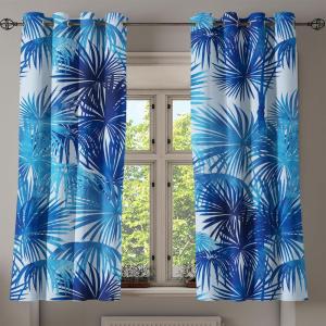 Ambesonne Floral Design Grommet Curtain, Neutral Colors Boho Flowers Vintage Pattern with Leaves Print, Decorative 2-Panel Window Drapes for Bedroom Living Room, 50″ x 54″, Lavender Blue Warm Taupe(Dark Lavender Azure Blue)
