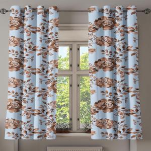 Ambesonne Floral Design Grommet Curtain, Neutral Colors Boho Flowers Vintage Pattern with Leaves Print, Decorative 2-Panel Window Drapes for Bedroom Living Room, 50″ x 54″, Lavender Blue Warm Taupe(Lavender Blue Warm Taupe)