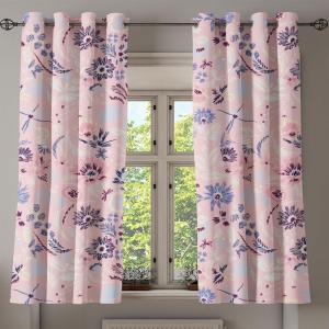 Ambesonne Floral Design Grommet Curtain, Neutral Colors Boho Flowers Vintage Pattern with Leaves Print, Decorative 2-Panel Window Drapes for Bedroom Living Room, 50″ x 54″, Lavender Blue Warm Taupe(Rose Lavender Maroon)