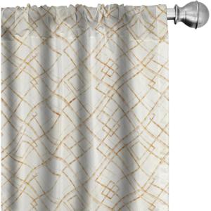 Ambesonne Bird Print Curtains, Asian Inspired Japanese Cranes with Open Wings Flowering Blossoms, Window Treatments 2 Panel Set for Living Room Bedroom, Pair of – 28″ x 95″, Pale Earth Yellow(Eggshell and Dark Mustard)