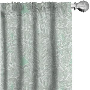 Ambesonne Bird Print Curtains, Asian Inspired Japanese Cranes with Open Wings Flowering Blossoms, Window Treatments 2 Panel Set for Living Room Bedroom, Pair of – 28″ x 95″, Pale Earth Yellow(Almond Green White)