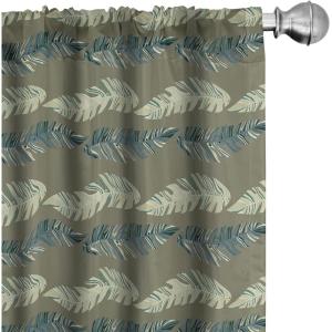Ambesonne Bird Print Curtains, Asian Inspired Japanese Cranes with Open Wings Flowering Blossoms, Window Treatments 2 Panel Set for Living Room Bedroom, Pair of – 28″ x 95″, Pale Earth Yellow(Sage Green Slate Blue)
