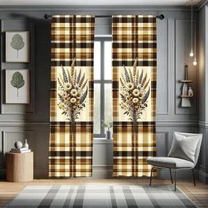 Ambesonne Birds and Nature Curtains, Cottagecore Art Leaves and Flowers Spring with Hummingbirds, Window Treatments 2 Panel Set for Living Room Bedroom, Pair of – 28″ x 84″, White Laurel Green Lilac(Camel Beige Caramel)