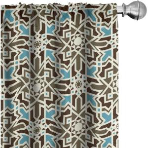 Ambesonne Birds and Nature Curtains, Cottagecore Art Leaves and Flowers Spring with Hummingbirds, Window Treatments 2 Panel Set for Living Room Bedroom, Pair of – 28″ x 84″, White Laurel Green Lilac(Pale Blue Brown and Taupe)