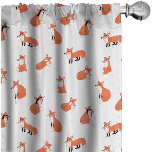Ambesonne Birds and Nature Curtains, Cottagecore Art Leaves and Flowers Spring with Hummingbirds, Window Treatments 2 Panel Set for Living Room Bedroom, Pair of – 28″ x 84″, White Laurel Green Lilac(White Orange)