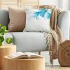 Ambesonne Abstract Throw Pillow Cushion Cover, Big Single Abstract Blue Ombre Flowers Artwork Decorative Square Accent, Pillow Case for Bedroom Living Room and Dorm, 16″ X 16″, Pale Blue and White