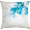 Ambesonne Abstract Throw Pillow Cushion Cover, Big Single Abstract Blue Ombre Flowers Artwork Decorative Square Accent, Pillow Case for Bedroom Living Room and Dorm, 16″ X 16″, Pale Blue and White
