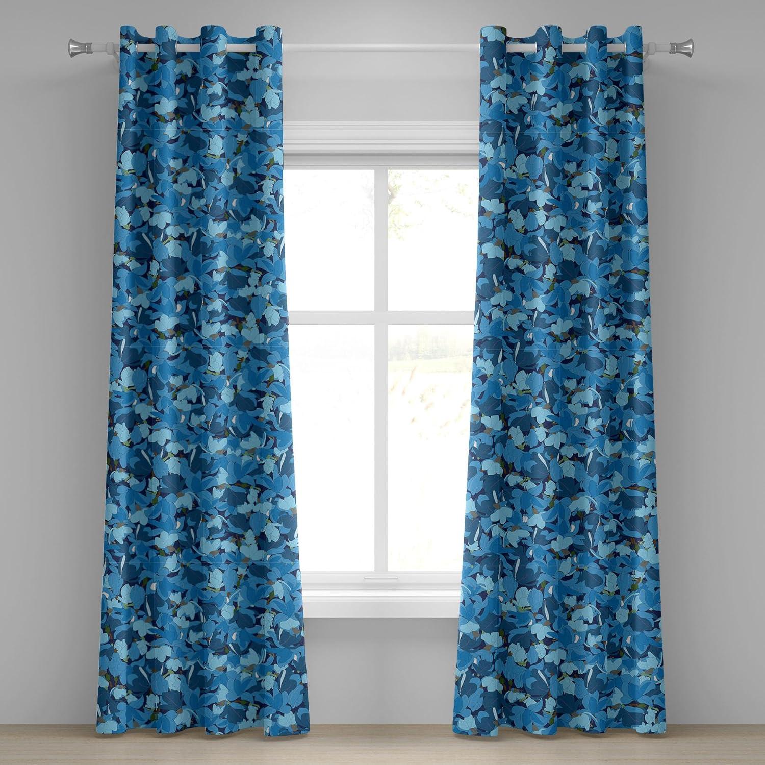 imageAmbesonne Fantasy Floral Grommet Curtain Night Time Garden Flowers with Neutral Colors Boho Petals Print Decorative 2Panel Window Drapes for Bedroom Living Room 50quot x 72quot Indigo Pale Pink MauveSky Blue Pale Azure Blue