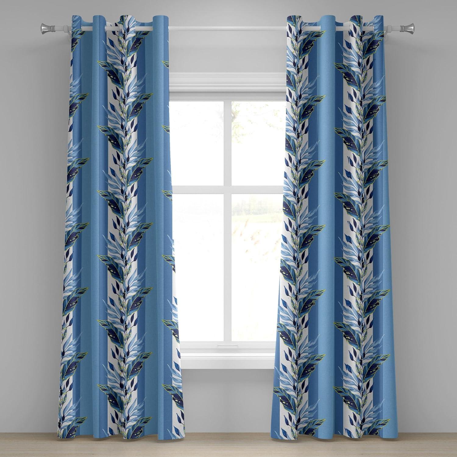 imageAmbesonne Fantasy Floral Grommet Curtain Night Time Garden Flowers with Neutral Colors Boho Petals Print Decorative 2Panel Window Drapes for Bedroom Living Room 50quot x 72quot Indigo Pale Pink MauveSea Blue Pale Azure Blue