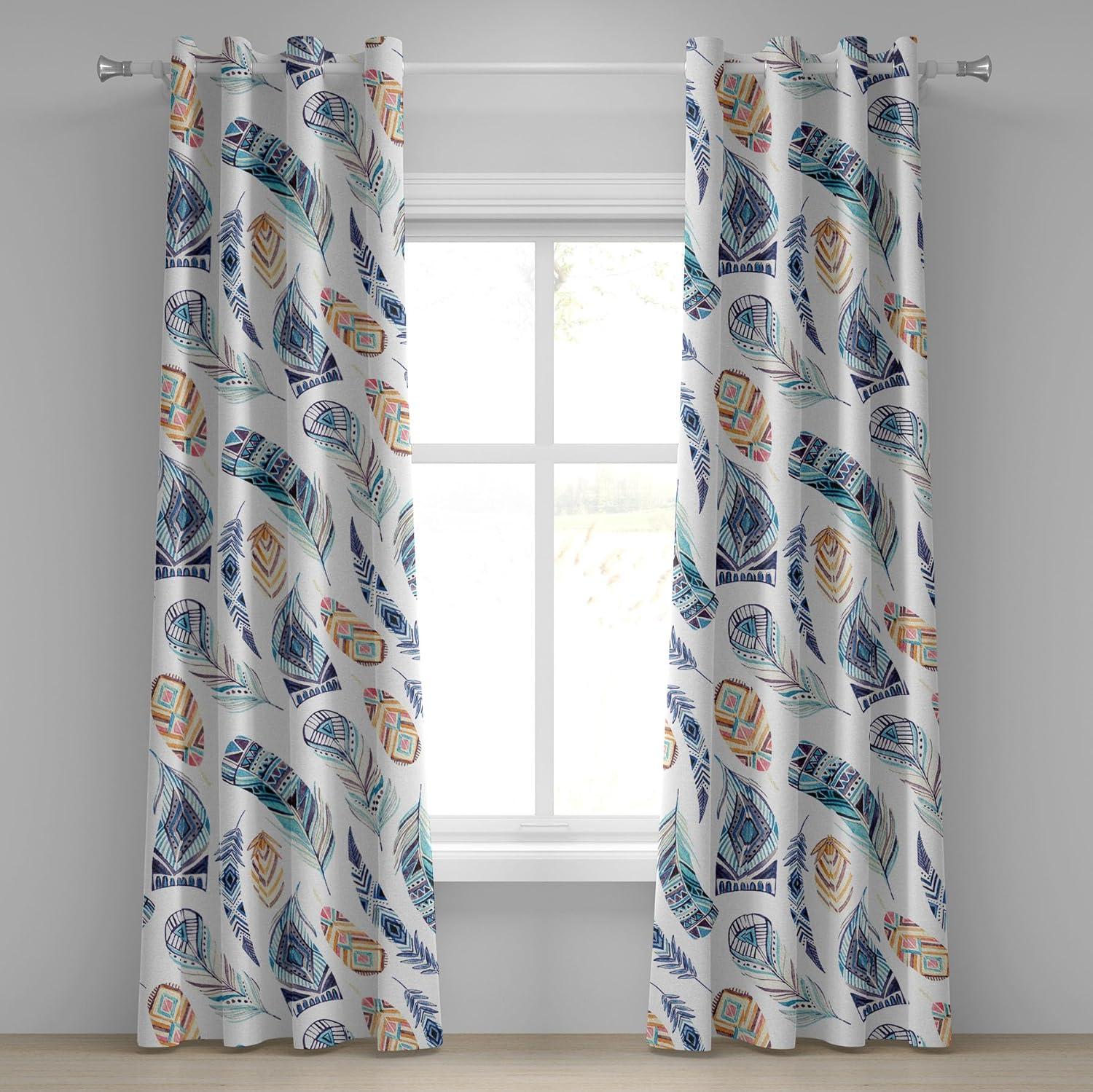 imageAmbesonne Fantasy Floral Grommet Curtain Night Time Garden Flowers with Neutral Colors Boho Petals Print Decorative 2Panel Window Drapes for Bedroom Living Room 50quot x 72quot Indigo Pale Pink MauvePale Seafoam and Almond