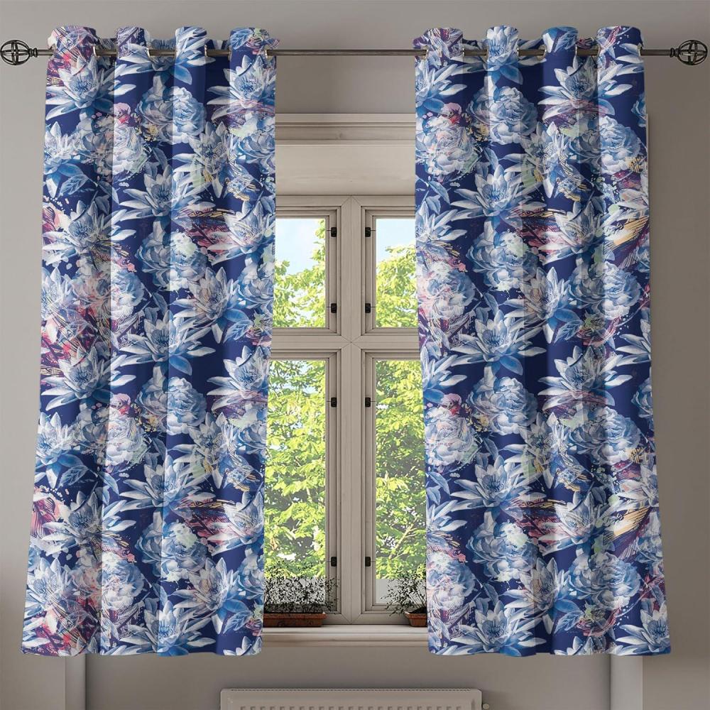 imageAmbesonne Fantasy Floral Grommet Curtain Night Time Garden Flowers with Neutral Colors Boho Petals Print Decorative 2Panel Window Drapes for Bedroom Living Room 50quot x 72quot Indigo Pale Pink MauvePastel Brown Dark Violet