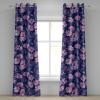 Ambesonne Fantasy Floral Grommet Curtain, Night Time Garden Flowers with Neutral Colors Boho Petals Print, Decorative 2-Panel Window Drapes for Bedroom Living Room, 50″ x 72″, Indigo Pale Pink Mauve(Indigo Pale Pink Mauve)