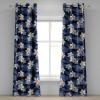 Ambesonne Fantasy Floral Grommet Curtain, Night Time Garden Flowers with Neutral Colors Boho Petals Print, Decorative 2-Panel Window Drapes for Bedroom Living Room, 50″ x 72″, Indigo Pale Pink Mauve(Dark Lavender Coral White)