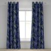 Ambesonne Fantasy Floral Grommet Curtain, Night Time Garden Flowers with Neutral Colors Boho Petals Print, Decorative 2-Panel Window Drapes for Bedroom Living Room, 50″ x 72″, Indigo Pale Pink Mauve(Sage Green and Dark Blue)