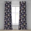Ambesonne Fantasy Floral Grommet Curtain, Night Time Garden Flowers with Neutral Colors Boho Petals Print, Decorative 2-Panel Window Drapes for Bedroom Living Room, 50″ x 72″, Indigo Pale Pink Mauve(Purple Grey Khaki and Dusk)