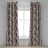 Ambesonne Fantasy Floral Grommet Curtain, Night Time Garden Flowers with Neutral Colors Boho Petals Print, Decorative 2-Panel Window Drapes for Bedroom Living Room, 50″ x 72″, Indigo Pale Pink Mauve(Ruby Dark Lavender)