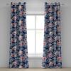 Ambesonne Fantasy Floral Grommet Curtain, Night Time Garden Flowers with Neutral Colors Boho Petals Print, Decorative 2-Panel Window Drapes for Bedroom Living Room, 50″ x 72″, Indigo Pale Pink Mauve(Ceil Blue Soft Pink Lilac)