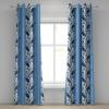 Ambesonne Fantasy Floral Grommet Curtain, Night Time Garden Flowers with Neutral Colors Boho Petals Print, Decorative 2-Panel Window Drapes for Bedroom Living Room, 50″ x 72″, Indigo Pale Pink Mauve(Sea Blue Pale Azure Blue)