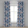 Ambesonne Fantasy Floral Grommet Curtain, Night Time Garden Flowers with Neutral Colors Boho Petals Print, Decorative 2-Panel Window Drapes for Bedroom Living Room, 50″ x 72″, Indigo Pale Pink Mauve(Sea Blue Eggshell)