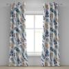 Ambesonne Fantasy Floral Grommet Curtain, Night Time Garden Flowers with Neutral Colors Boho Petals Print, Decorative 2-Panel Window Drapes for Bedroom Living Room, 50″ x 72″, Indigo Pale Pink Mauve(Pale Seafoam and Almond)