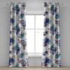 Ambesonne Fantasy Floral Grommet Curtain, Night Time Garden Flowers with Neutral Colors Boho Petals Print, Decorative 2-Panel Window Drapes for Bedroom Living Room, 50″ x 72″, Indigo Pale Pink Mauve(Ivory Multicolor)
