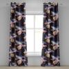Ambesonne Fantasy Floral Grommet Curtain, Night Time Garden Flowers with Neutral Colors Boho Petals Print, Decorative 2-Panel Window Drapes for Bedroom Living Room, 50″ x 72″, Indigo Pale Pink Mauve(Dark Lavender and Soft Pink)