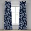 Ambesonne Fantasy Floral Grommet Curtain, Night Time Garden Flowers with Neutral Colors Boho Petals Print, Decorative 2-Panel Window Drapes for Bedroom Living Room, 50″ x 72″, Indigo Pale Pink Mauve(Dark Lavender Ceil Blue)