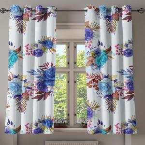 Ambesonne Fantasy Floral Grommet Curtain, Night Time Garden Flowers with Neutral Colors Boho Petals Print, Decorative 2-Panel Window Drapes for Bedroom Living Room, 50″ x 72″, Indigo Pale Pink Mauve(Ivory Multicolor)