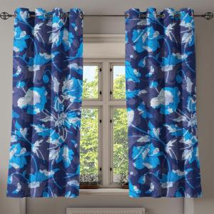 Ambesonne Fantasy Floral Grommet Curtain, Night Time Garden Flowers with Neutral Colors Boho Petals Print, Decorative 2-Panel Window Drapes for Bedroom Living Room, 50″ x 72″, Indigo Pale Pink Mauve(Sky Blue Ceil Blue Quartz)