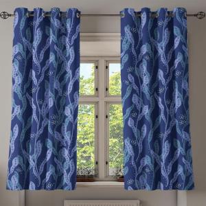 Ambesonne Fantasy Floral Grommet Curtain, Night Time Garden Flowers with Neutral Colors Boho Petals Print, Decorative 2-Panel Window Drapes for Bedroom Living Room, 50″ x 72″, Indigo Pale Pink Mauve(Dark Lavender Lavender)