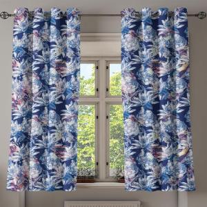 Ambesonne Fantasy Floral Grommet Curtain, Night Time Garden Flowers with Neutral Colors Boho Petals Print, Decorative 2-Panel Window Drapes for Bedroom Living Room, 50″ x 72″, Indigo Pale Pink Mauve(Pastel Brown Dark Violet)