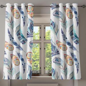 Ambesonne Fantasy Floral Grommet Curtain, Night Time Garden Flowers with Neutral Colors Boho Petals Print, Decorative 2-Panel Window Drapes for Bedroom Living Room, 50″ x 72″, Indigo Pale Pink Mauve(Pale Seafoam and Almond)