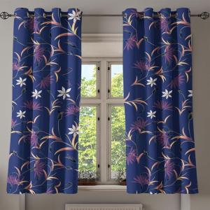 Ambesonne Fantasy Floral Grommet Curtain, Night Time Garden Flowers with Neutral Colors Boho Petals Print, Decorative 2-Panel Window Drapes for Bedroom Living Room, 50″ x 72″, Indigo Pale Pink Mauve(Indigo Pale Peach White)